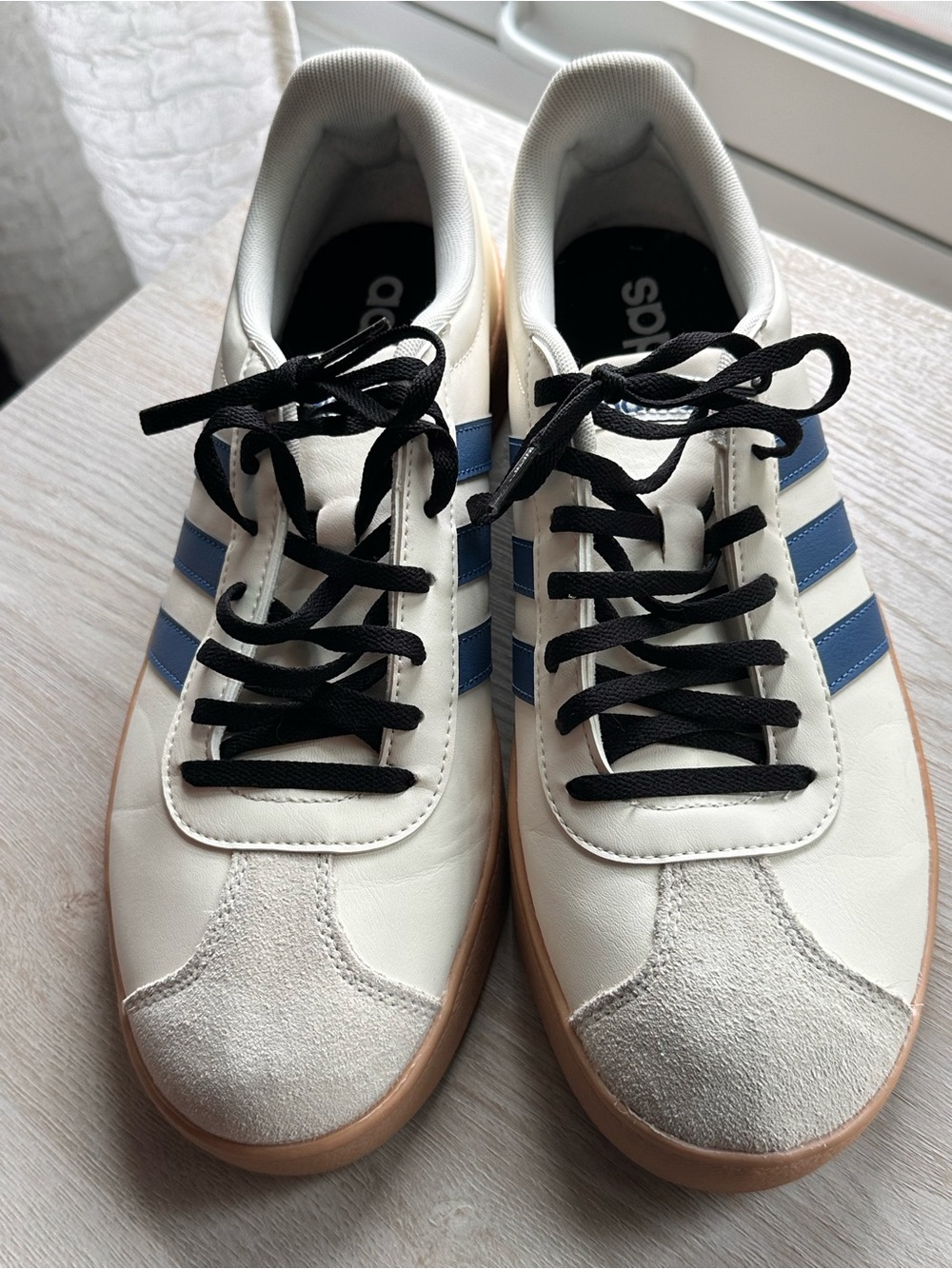 adidas VL Court Base Off White Blue Gum Sneakers Men’s 11 IH6741